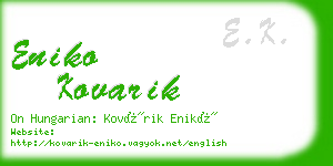 eniko kovarik business card